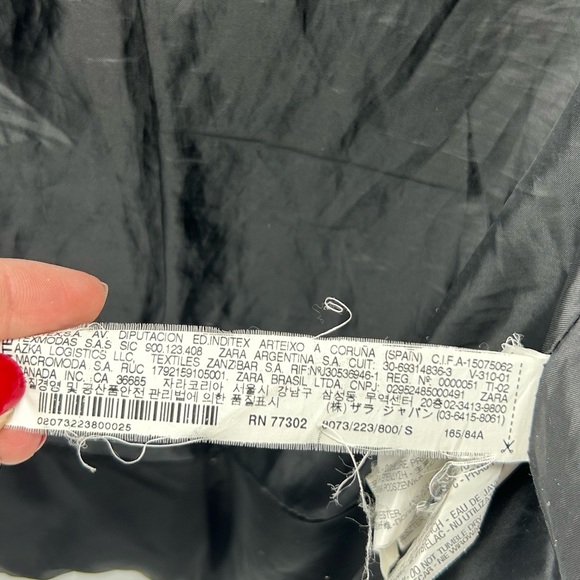 ZARA WOMEN BLACK WARM QUILTED PARKA JACKET Removable Fur Hidden Hood Small - Picture 9 of 16